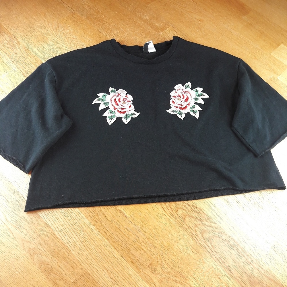 DIVIDED  Short Wide Sleeves Sweatshirt L